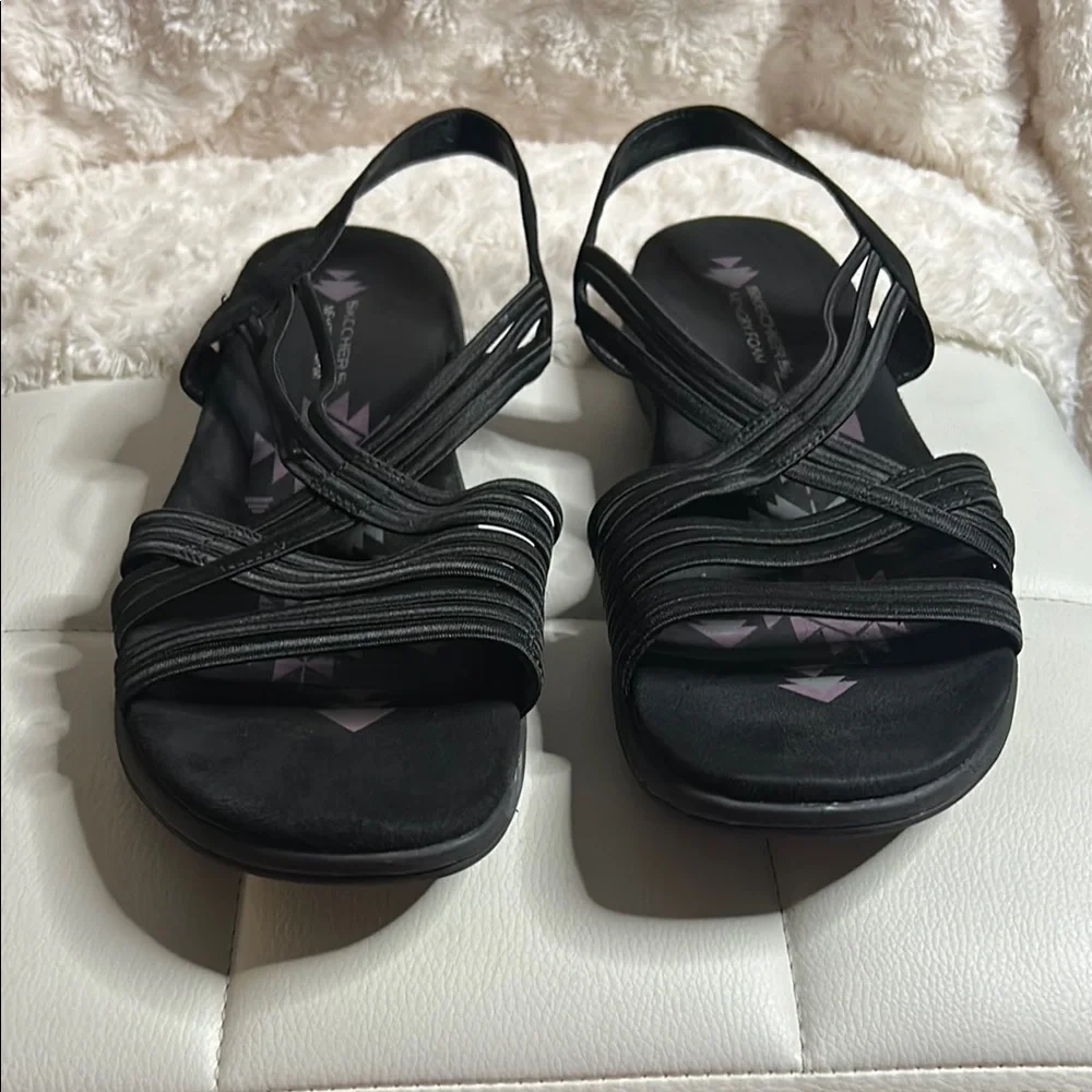 Skechers Black Sandals with Ruched Straps ZIZE 11 - Picture 4 of 13
